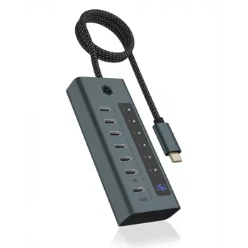 ICY BOX IB-HUB1457-C31 USB 3.2 Gen 1 (3.1 Gen 1) USB-C 10000 Mbit/s Sinine, Hall