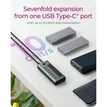 ICY BOX IB-HUB1457-C31 USB 3.2 Gen 1 (3.1 Gen 1) USB-C 10000 Mbit/s Sinine, Hall