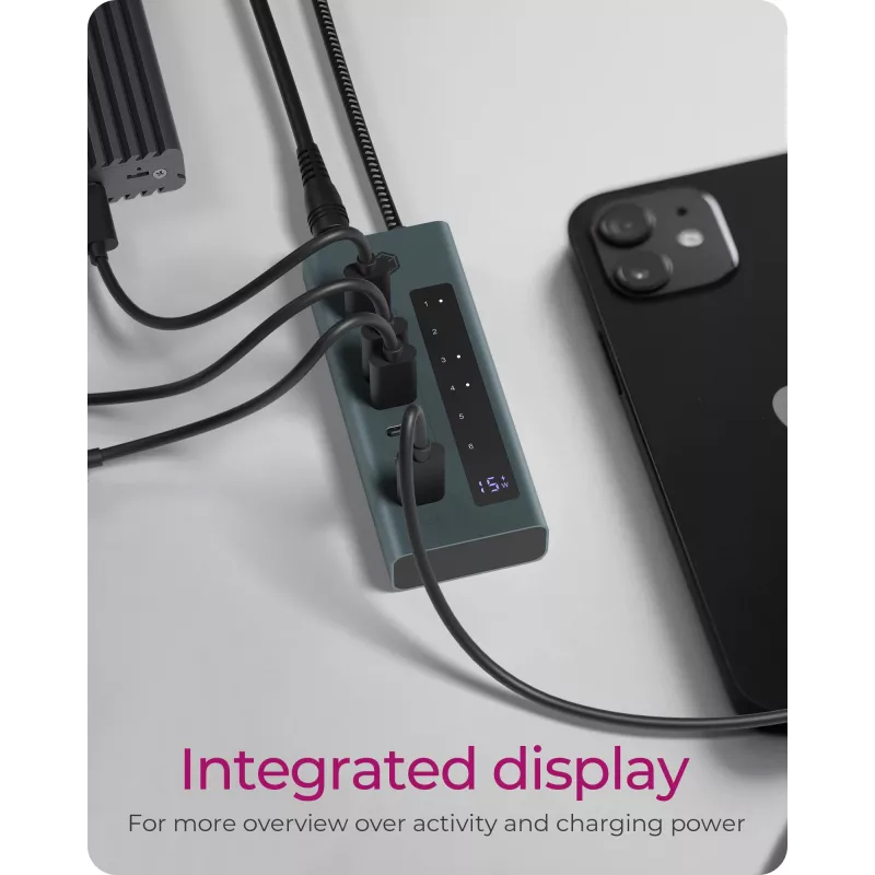 ICY BOX IB-HUB1457-C31 USB 3.2 Gen 1 (3.1 Gen 1) USB-C 10000 Mbit/s Sinine, Hall