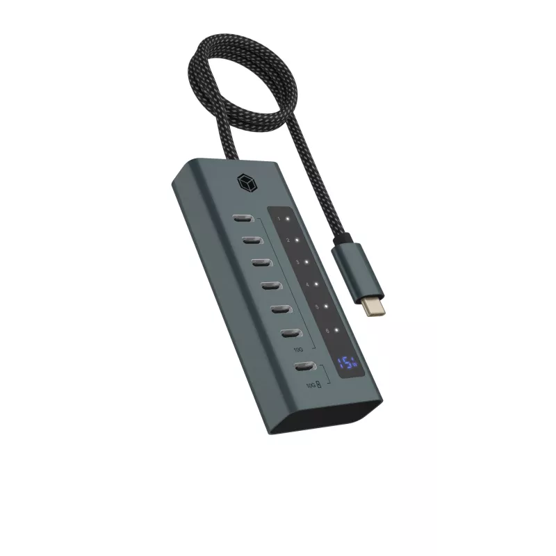 ICY BOX IB-HUB1457-C31 USB 3.2 Gen 1 (3.1 Gen 1) USB-C 10000 Mbit/s Sinine, Hall