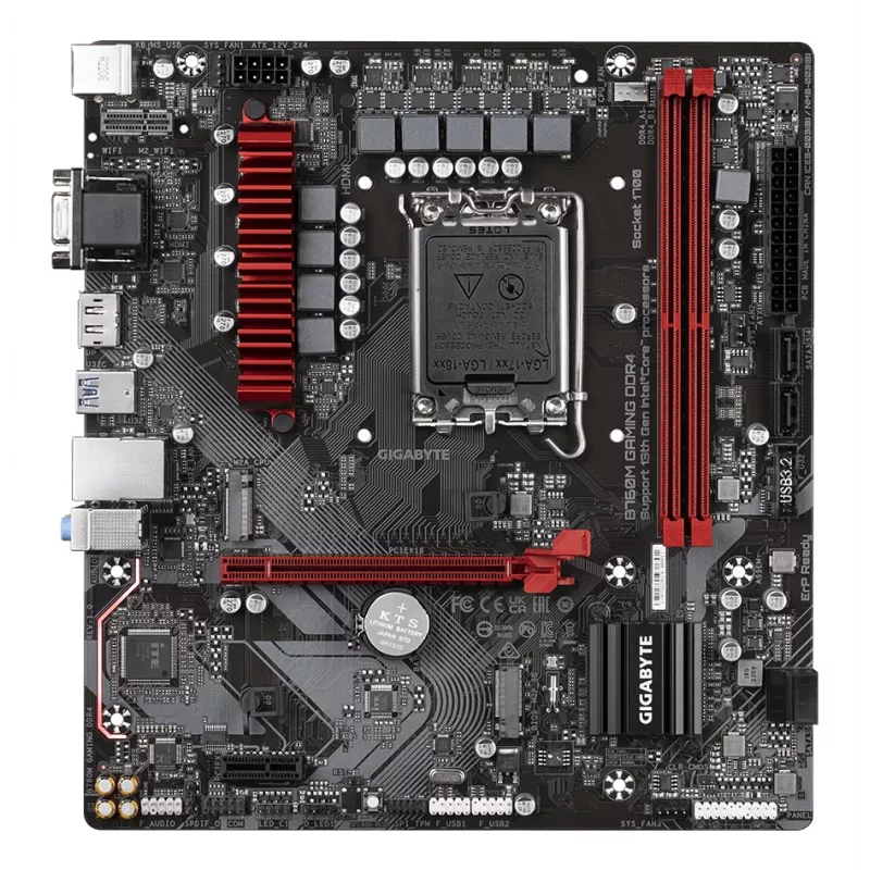 GIGABYTE B760M GAMING DDR4 emaplaat – toetab Inteli 14. põlvkonna protsessoreid, 6+2+1 faasiga digitaalne VRM, kuni 5333 MHz DDR4 (OC), 2x PCIe 4.0 M.2, 2,5GbE LAN, USB 3.2 Gen1
