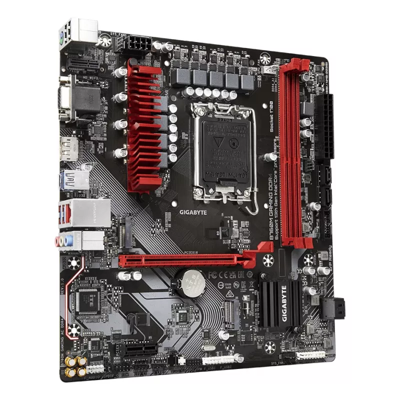 GIGABYTE B760M GAMING DDR4 emaplaat – toetab Inteli 14. põlvkonna protsessoreid, 6+2+1 faasiga digitaalne VRM, kuni 5333 MHz DDR4 (OC), 2x PCIe 4.0 M.2, 2,5GbE LAN, USB 3.2 Gen1