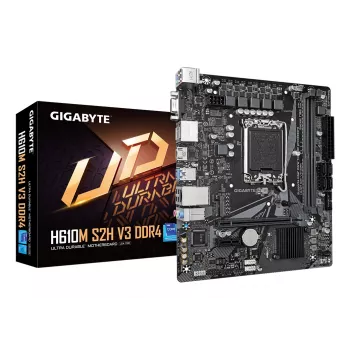 GIGABYTE H610M S2H V3 DDR4 emaplaat – toetab Inteli 14. põlvkonna protsessoreid, 4+1+1 hübriid-digitaal-VRM, kuni 3200 MHz DDR4, 1x PCIe 3.0 M.2, GbE LAN, USB 3.2 Gen 1