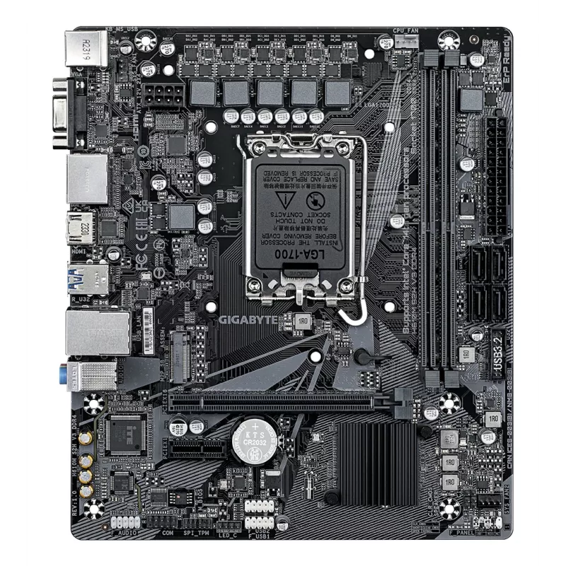 GIGABYTE H610M S2H V3 DDR4 emaplaat – toetab Inteli 14. põlvkonna protsessoreid, 4+1+1 hübriid-digitaal-VRM, kuni 3200 MHz DDR4, 1x PCIe 3.0 M.2, GbE LAN, USB 3.2 Gen 1