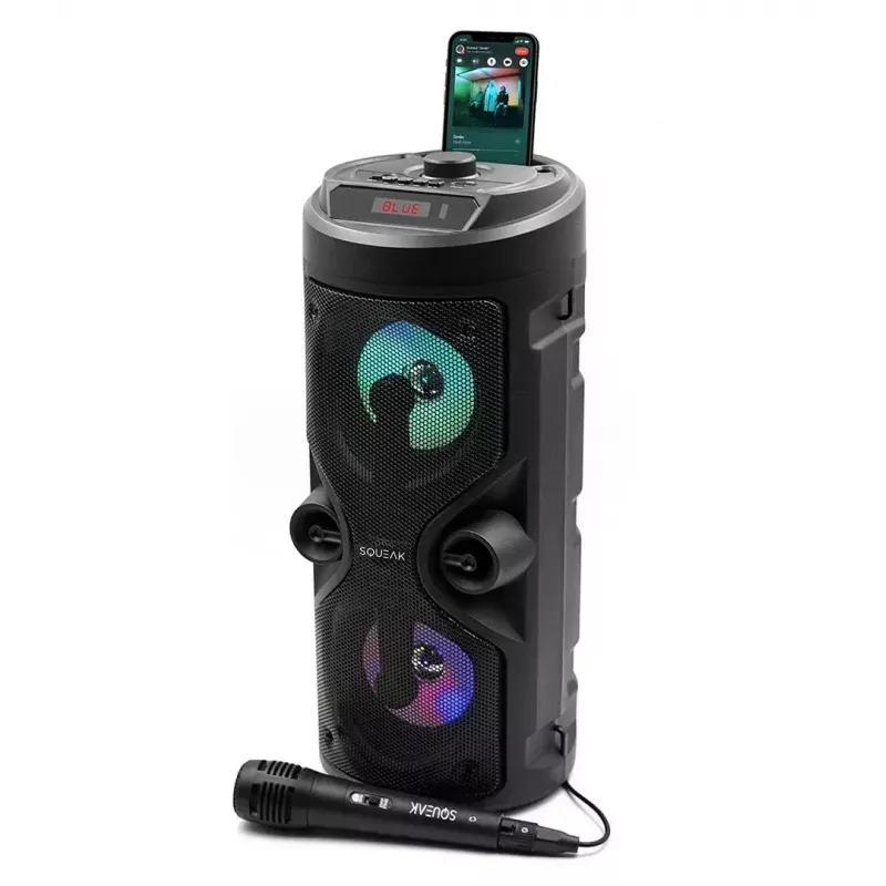 Kaasaskantav stereokõlar SQUEAK SQ1004 Harmony BT 5.0, 40W RMS, Bluetooth 5.0, FM, LED, 8h aku, must
