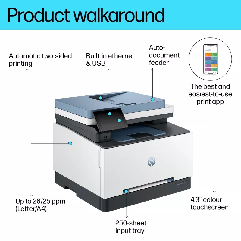 HP Color LaserJet Pro MFP 3302fdn, Laser, värvitrükk, 600 x 600 DPI, A4, otseprintimine, sinine