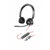 HP Poly Mustwire 3320 Stereo USB-C peakomplekt +USB-C/A adapter