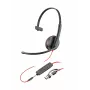 HP Poly Mustwire 3215 monofoniline peakomplekt USB-C + 3,5 mm pistiku + USB-C/A adapteriga