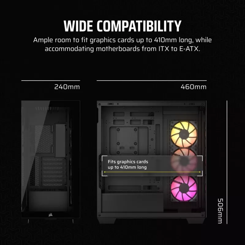 CORSAIR Pc Case - 3500x ArGB Mid-tower
