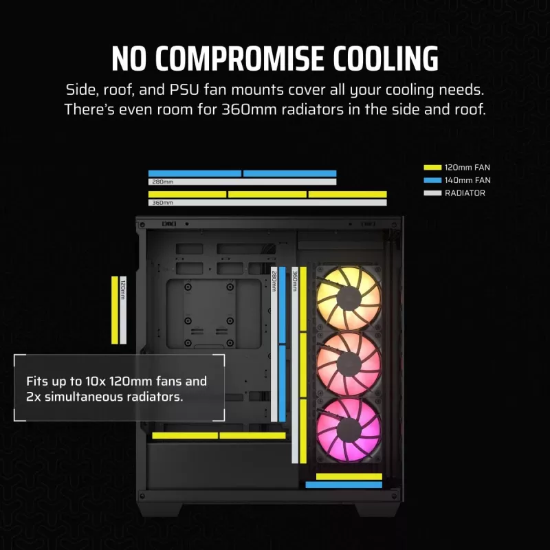 CORSAIR Pc Case - 3500x ArGB Mid-tower