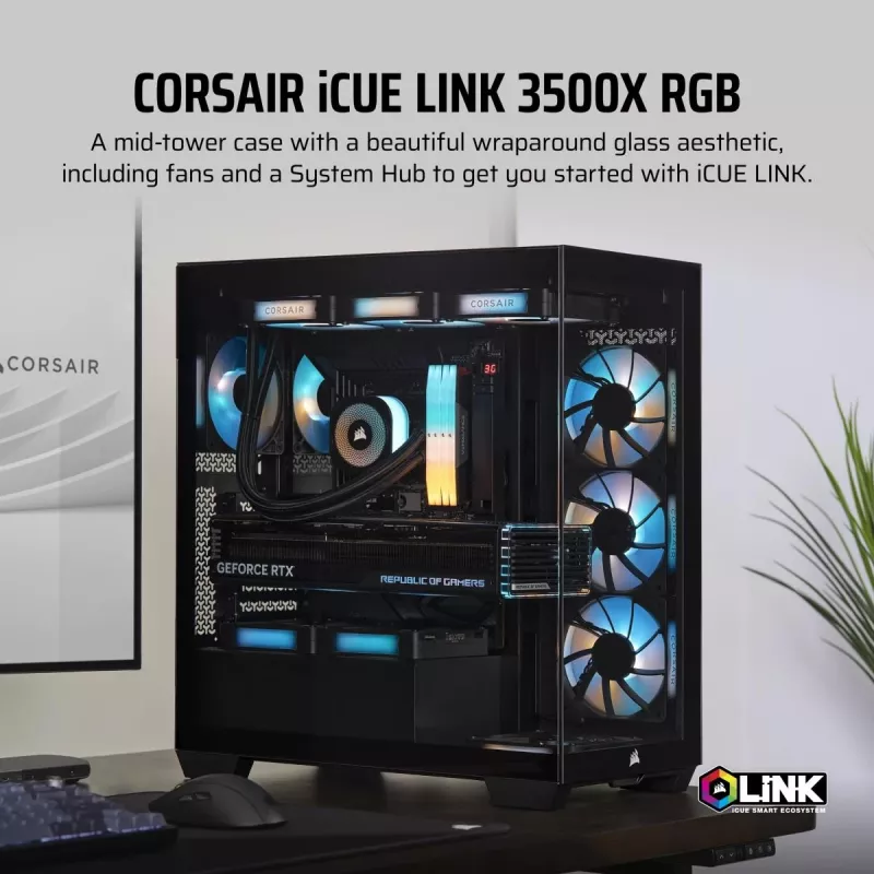 CORSAIR arvutikorpus - iCUE LINK 3500X RGB kesktorn