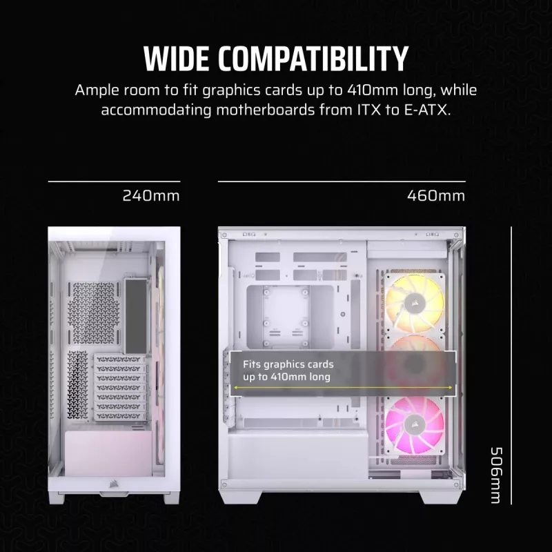 CORSAIR PC-korpus - iCUE LINK 3500X RGB Mid-Tower - Valge