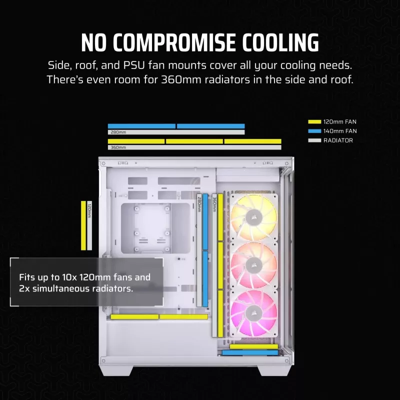 CORSAIR PC-korpus - iCUE LINK 3500X RGB Mid-Tower - Valge