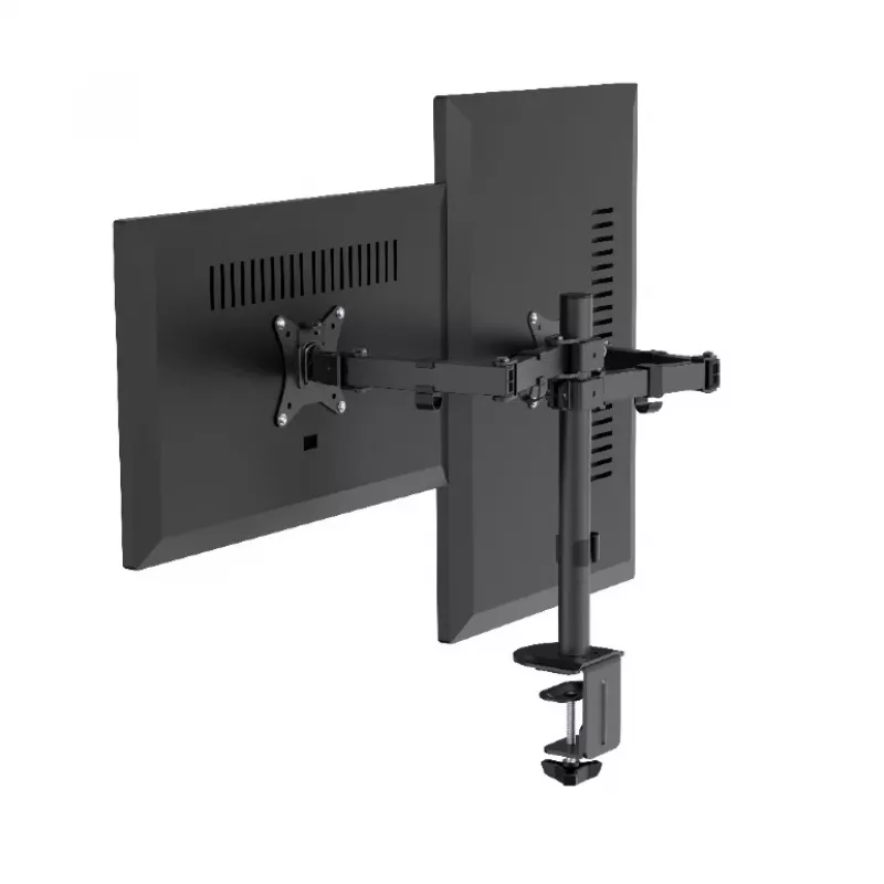 GEMBIRD Adjustable Desk Mounted Double Monitor Arm, 17in-32in