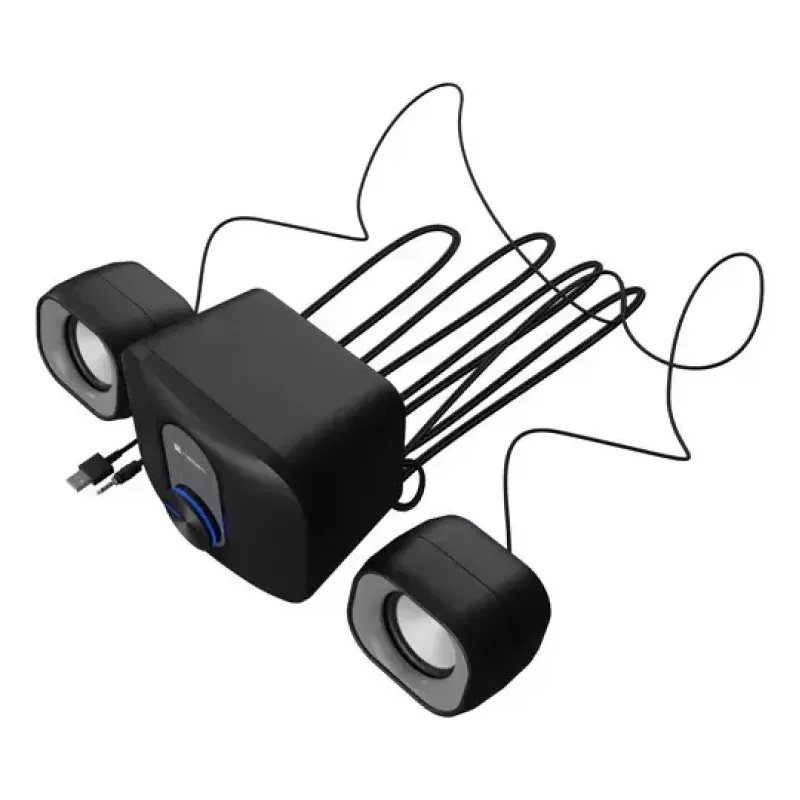 Kodune heli minisüsteem NATEC NGL-2111 — 3 W RMS, 2 kõlarit, 3,5 mm sisend, 7,62 cm bassikõlar, must