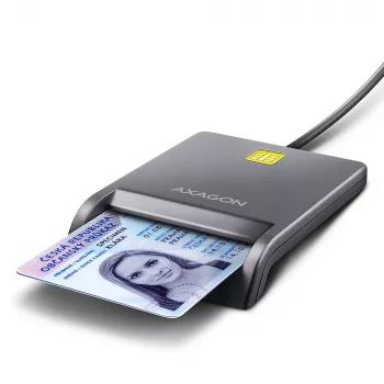 Axagon CRE-SM3T USB-A nutikas/ID-kaardi lame lugeja, USB 2.0, 1,3 m, must, 56 g