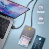 Axagon CRE-SM3T USB-A nutikas/ID-kaardi lame lugeja, USB 2.0, 1,3 m, must, 56 g