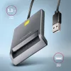 Axagon CRE-SM3T USB-A nutikas/ID-kaardi lame lugeja, USB 2.0, 1,3 m, must, 56 g