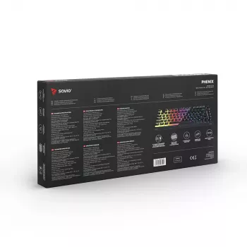 Mängurklaviatuur Savio SAVGK-PHENIX kollane USB RF Juhtmevaba Bluetooth Mehaaniline 82 klahvi RGB