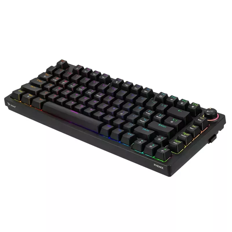 Mängurklaviatuur Savio SAVGK-PHENIX kollane USB RF Juhtmevaba Bluetooth Mehaaniline 82 klahvi RGB