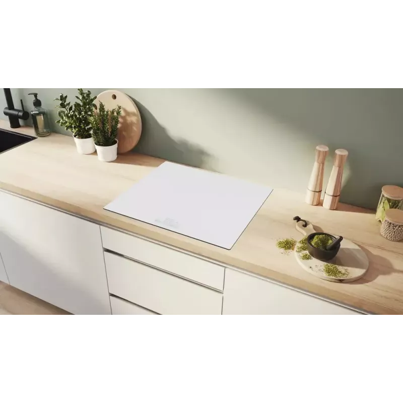 Induktsioonpliit Bosch Serie 6 PIF612BB1E, 4 tsooni sisseehitatav, 60 cm, valge, puutjuhtimine