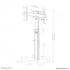 Neomounts FL45S-825BL1 teleri põrandaalus 37-75 tolli - TÜV, 70 kg, 94 cm (37 tolli), 190,5 cm (75 tolli), 100 x 100 mm, 600 x 400 mm, 1040 - 1570 mm