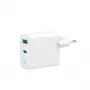 GEMBIRD 2-pordiline 30W GaN USB kiirlaadija LED-valge — 1x USB-C PD 30W, 1x USB-A, 100–240V, 92 g