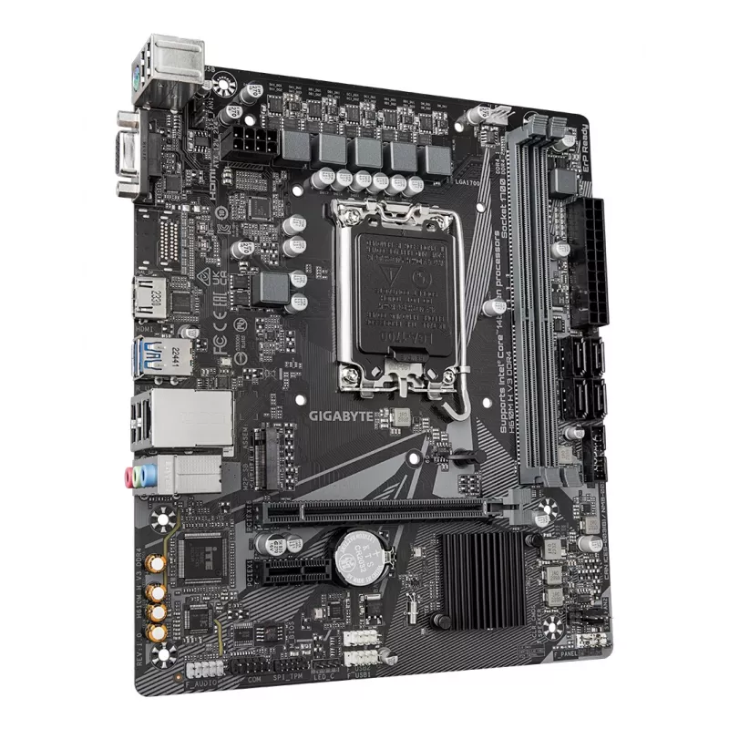 GIGABYTE H610M H V3 DDR4 emaplaat – toetab Intel Core 14. põlvkonna protsessoreid, 4+1+1 hübriidfaasiline digitaalne VRM, kuni 3200 MHz DDR4, 1xPCIe 3.0 M.2, GbE LAN, USB 3.2 Gen 1