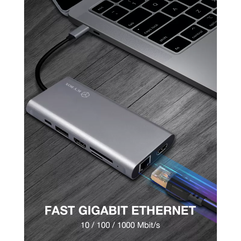 ICY BOX IB-DK4050-CPD Juhtmega USB 3.2 Gen 1 (3.1 Gen 1) USB-C Antratsiit