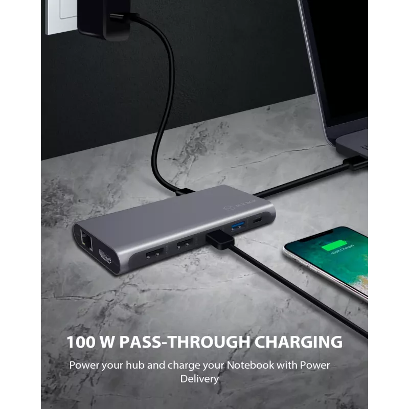 ICY BOX IB-DK4050-CPD Juhtmega USB 3.2 Gen 1 (3.1 Gen 1) USB-C Antratsiit