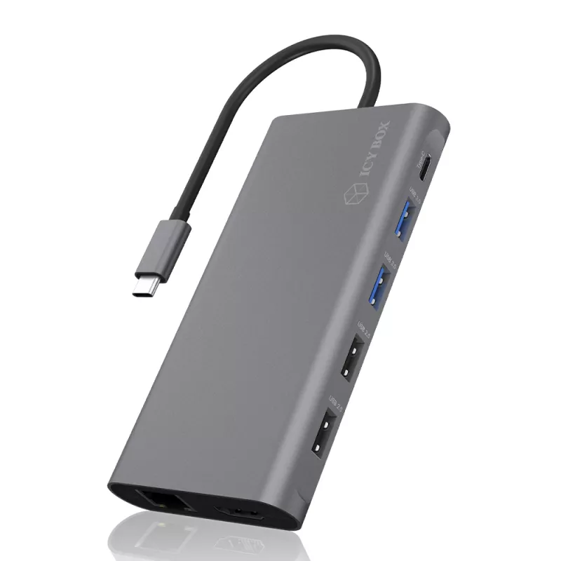 ICY BOX IB-DK4050-CPD Juhtmega USB 3.2 Gen 1 (3.1 Gen 1) USB-C Antratsiit