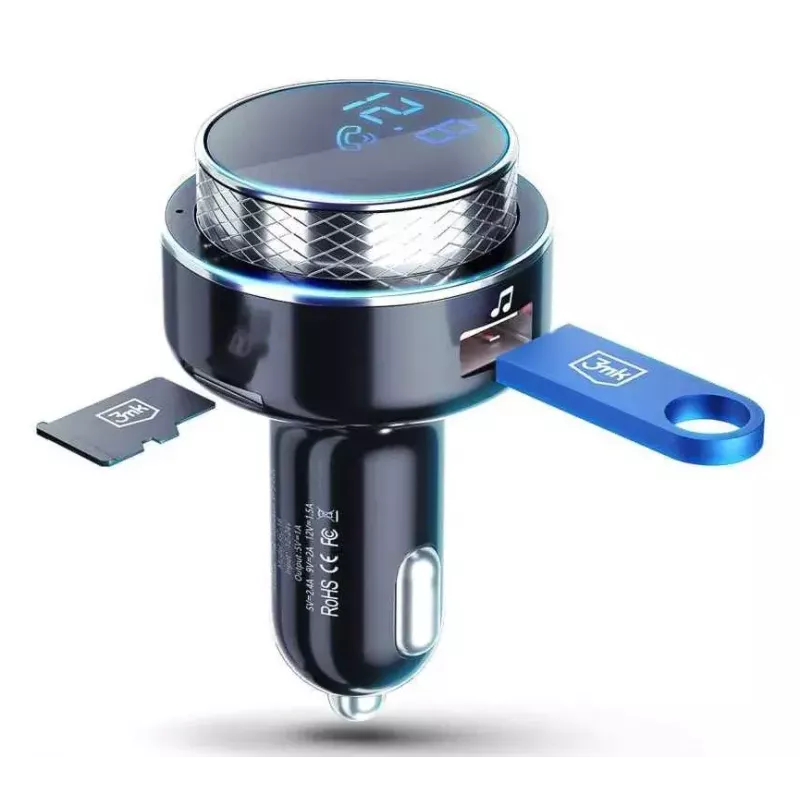 FM-saatja 3MK Hyper Car 87,5–99,8 MHz USB Must