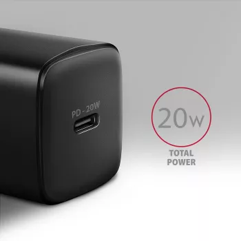 Seinalaadija Axagon ACU-PD20 1x QC3.0/AFC/FCP/PD USB-C 20W Must