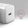 Axagon ACU-PD20W võrgulaadija 1x QC3.0/AFC/FCP/PD USB-C 20W valge