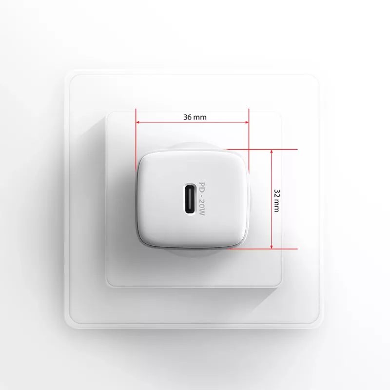 Axagon ACU-PD20W võrgulaadija 1x QC3.0/AFC/FCP/PD USB-C 20W valge