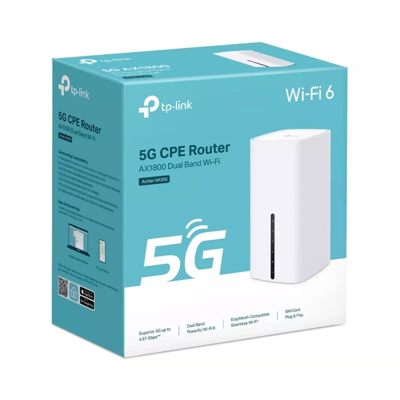 TP-Link Archer NX200 traadita ruuter Gigabit Ethernet kaheribaline (2,4 GHz / 5 GHz) 5G valge