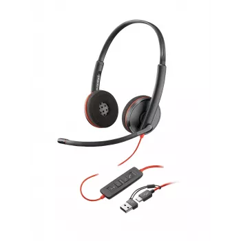 HP Poly Mustwire 3220 Stereo USB-C Must Headset +USB-C/A Adapter (Bulk)