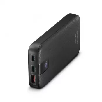 Hama PD 20 Power Pack 20000 mAh, väljundid: 2x USB-C, USB-A, kiirlaadimine, antratsiit