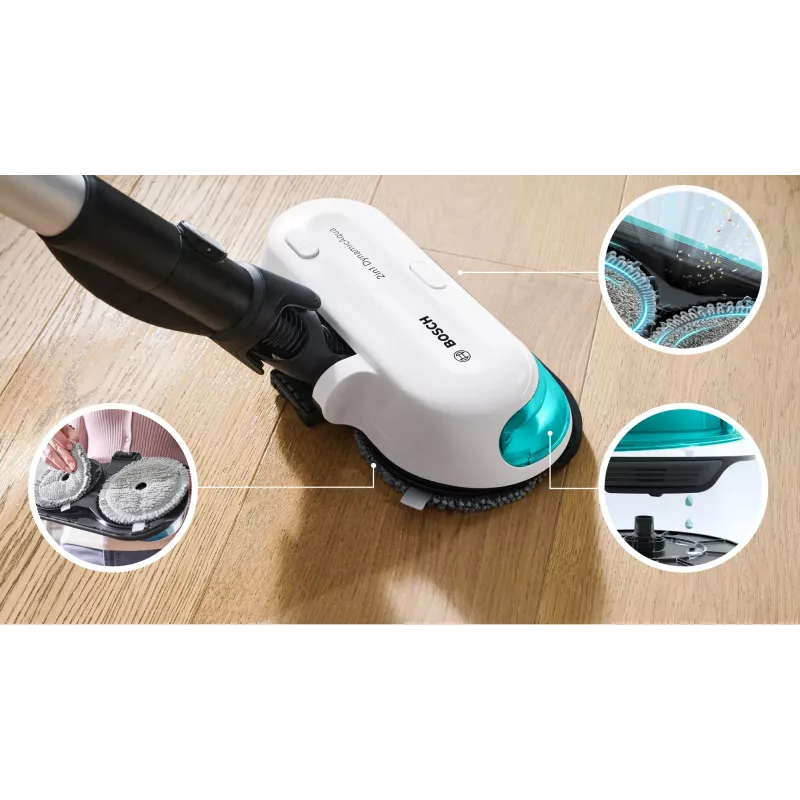 Bosch BCS71HYG1 pulkpuhasti/elektriline luud Aku Kuiv&märg HEPA Kotita 0,3 L 23,5 W Must, Valge 3 Ah