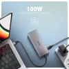 Axagon HMC-6G2L USB 10Gbps jaotur, 2x USB-A, 1x USB-C, HDMI 4k/60Hz, RJ-45, PD 100W