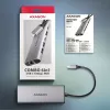 Axagon HMC-6G2L USB 10Gbps jaotur, 2x USB-A, 1x USB-C, HDMI 4k/60Hz, RJ-45, PD 100W