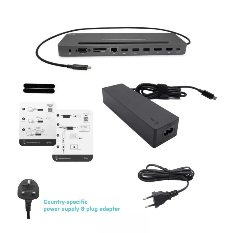 i-tec Metal SB-C Ergonomic 4K 3x Ekraan Dokkimisjaam koos Toiteedastusega 85 W + Universaalne Laadija 100 W