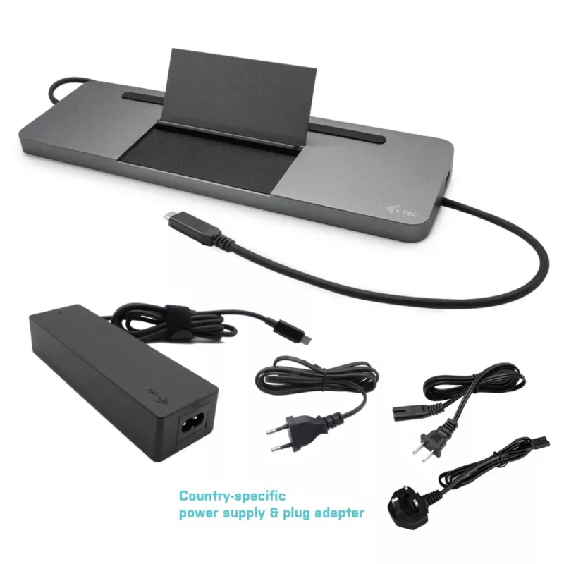 i-tec Metal SB-C Ergonomic 4K 3x Ekraan Dokkimisjaam koos Toiteedastusega 85 W + Universaalne Laadija 100 W