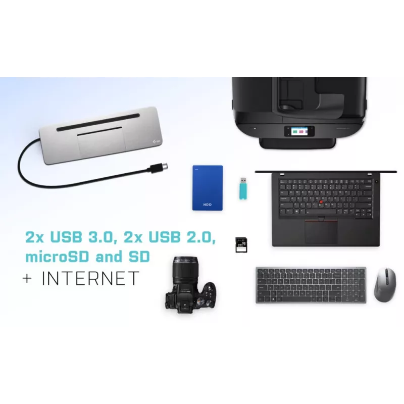 i-tec Metal SB-C Ergonomic 4K 3x Ekraan Dokkimisjaam koos Toiteedastusega 85 W + Universaalne Laadija 100 W