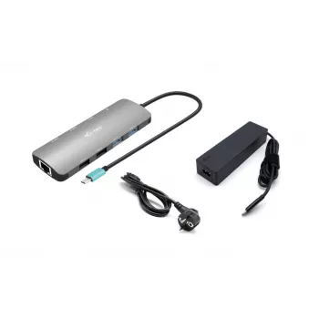 i-tec Metal USB-C Nano 2x Display dokkimisjaam PD 100 W + laadija 100 W