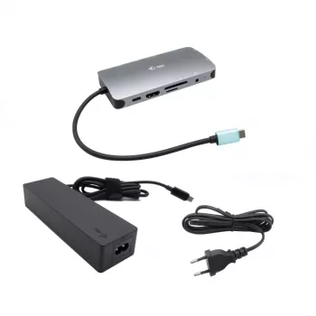 i-tec Metal USB-C Nano Dock HDMI/VGA LAN ja laadijaga 100 W