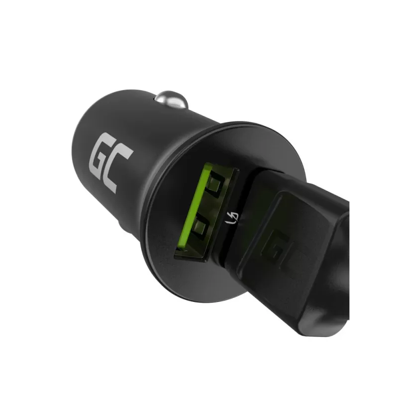 Auto/siselaadija roheline Cell CADM-GC-36AA 36 W 2x USB-A must 3,6–12 V toiteallikale
