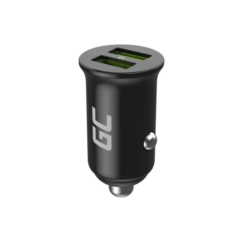 Auto/siselaadija roheline Cell CADM-GC-36AA 36 W 2x USB-A must 3,6–12 V toiteallikale