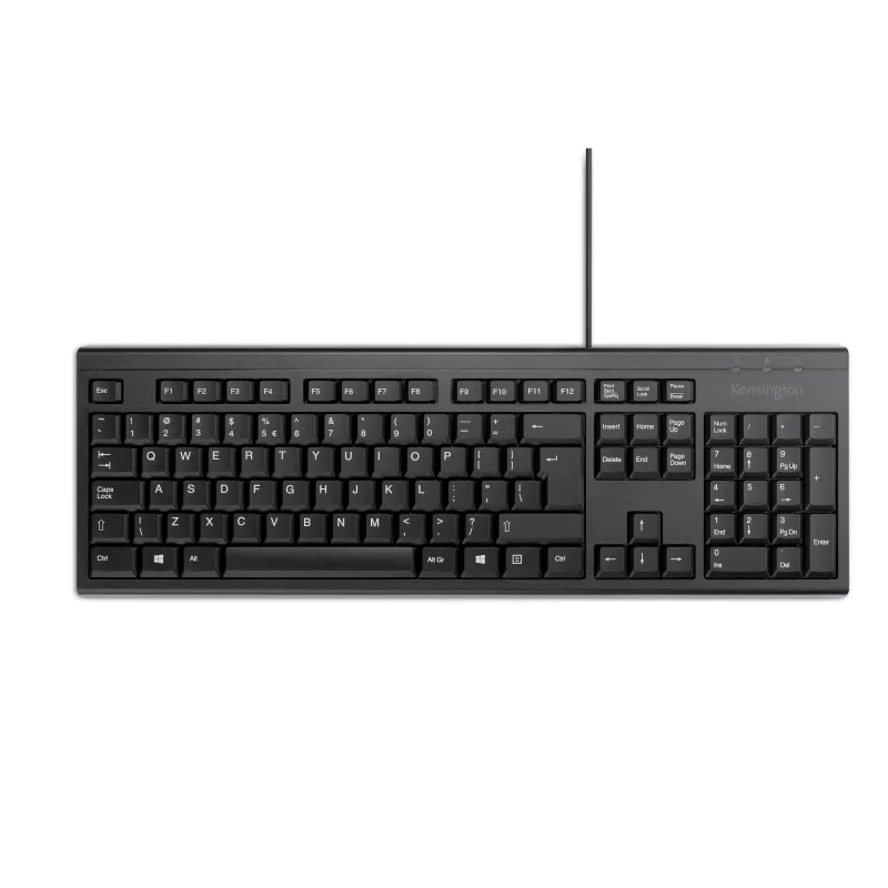 Kensington K63727WW, täissuuruses (100%), juhtmega, USB, membraan, QWERTY, must