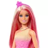 Barbie Võlu puudutusega kuninglik nukk roosa ja blondi juustega, liblikamustriga seeliku ning aksessuaaridega